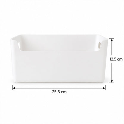 Wukusy adhesive wall mount storage box for kitchen and bathroom, 25x12 cm, mounted on a wall with items inside