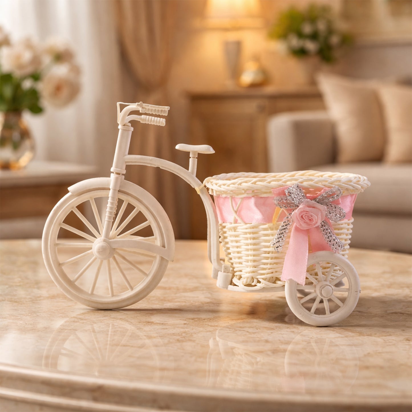 Decorative Bicycle Flower Pot With Basket (1 Pc)