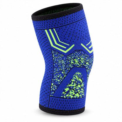 Wukusy sports knee support sleeve with flexible knit for comfortable everyday wear, shown on a leg for joint stabilization.