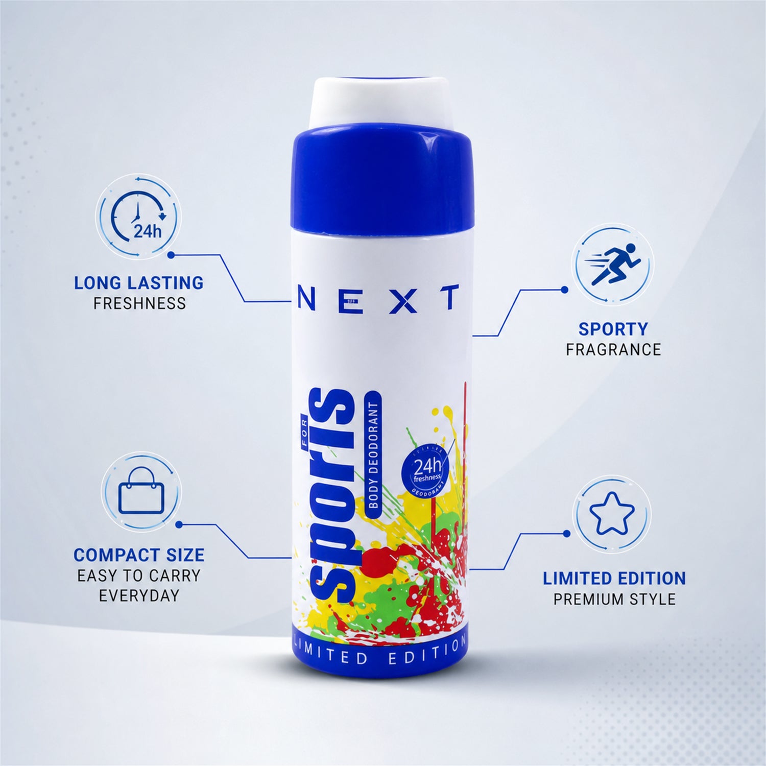 Next Sports Fragrance Body Spray Long-lasting Deodorant For Men Daily Use (200ml)