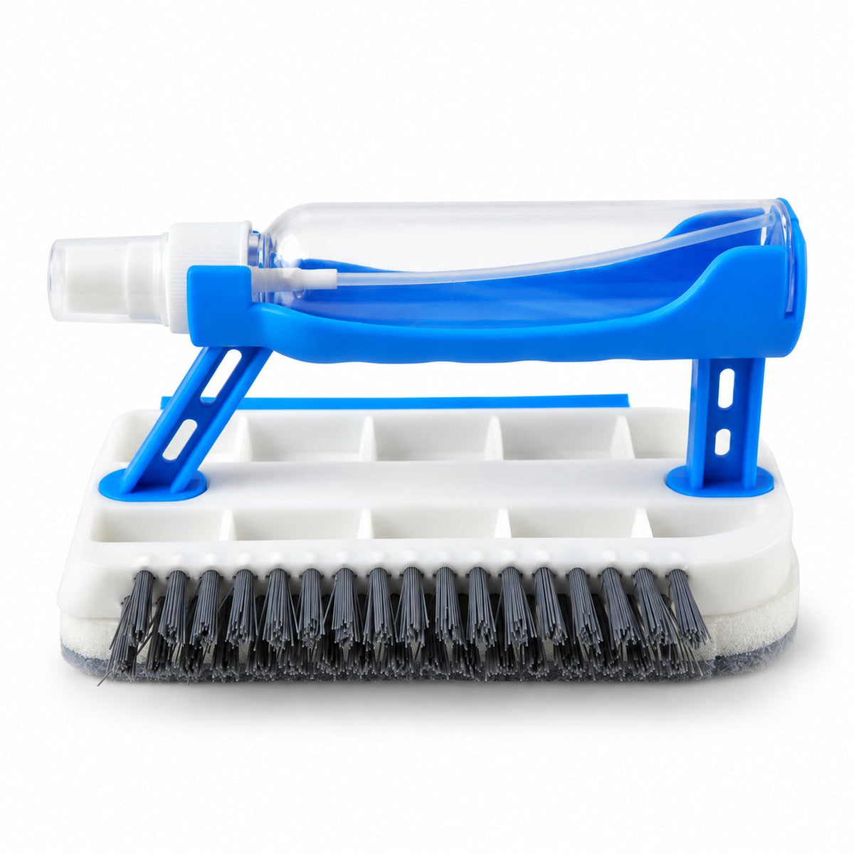 Wukusy 5-in-1 multipurpose cleaning brush with spray, squeegee, and wiping pad for versatile cleaning tasks.