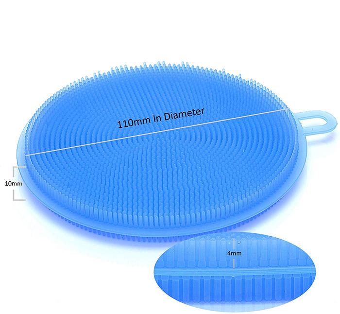 Wukusy silicone dish scrubber sponge with mildew-free, heat-resistant, non-stick surface for effective kitchen cleaning.