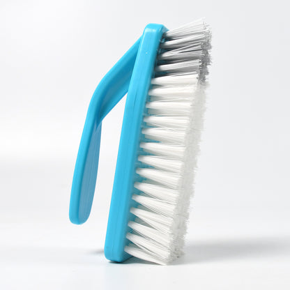 Wukusy 7527 multipurpose cleaning brush with handle for laundry, floors, tiles, kitchen sink, and scrubbing wet or dry surfaces.