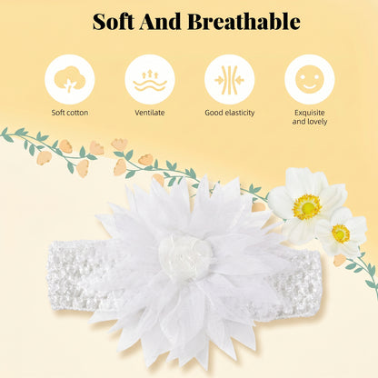 Cute Soft Elastic Floral Baby Headband Stylish Stretchable Hair Band (1 Pc)