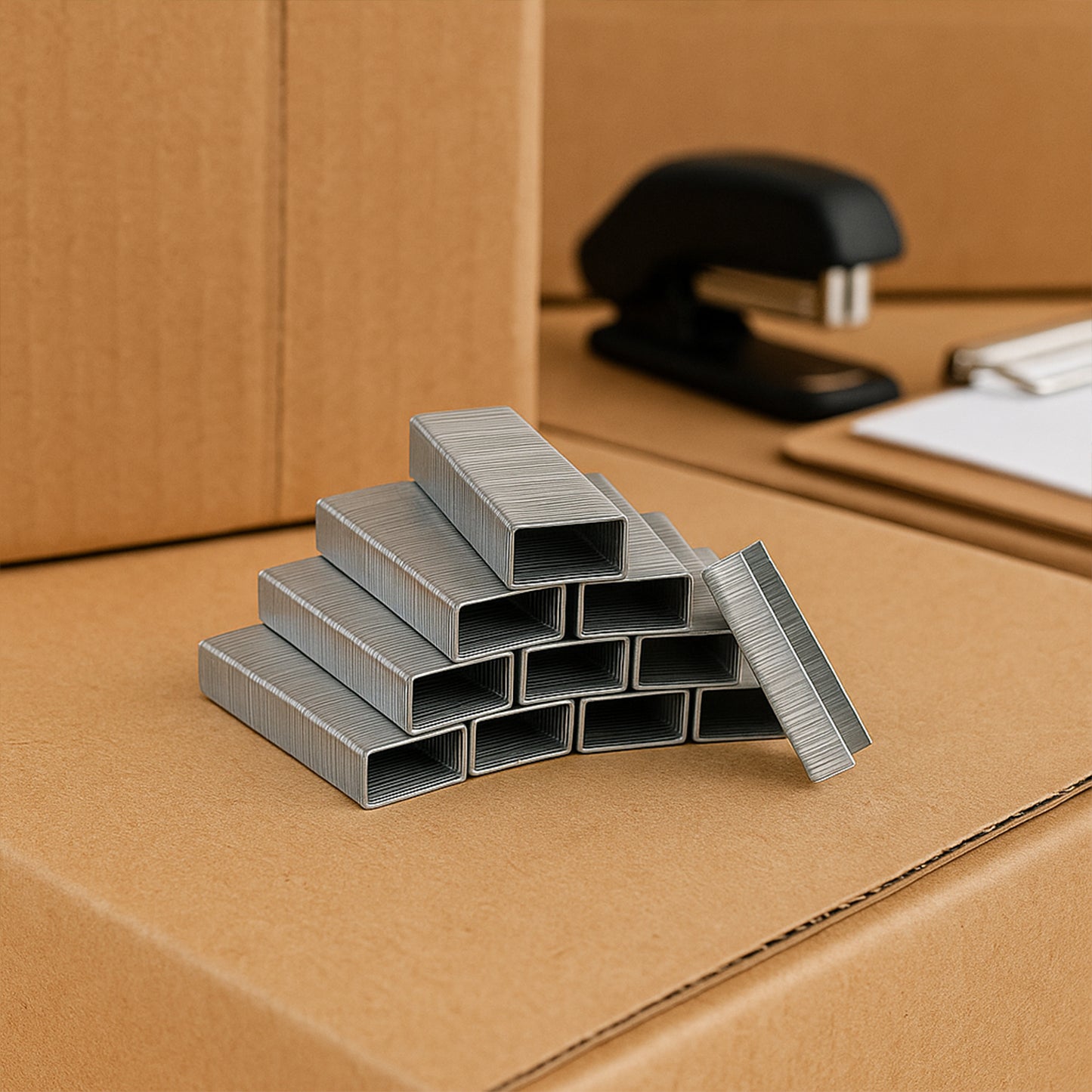 Wukusy Kangaro 246-1m high-quality steel staples for office use, durable and reliable steel pins in a pack with multiple staples