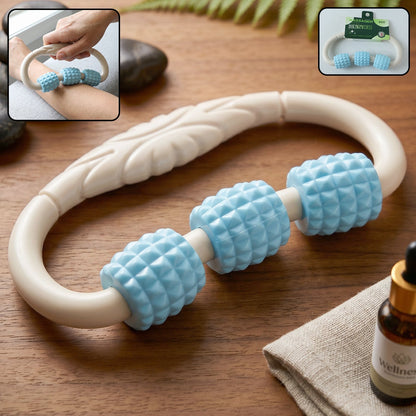 Handheld 3 Roller Body Massager Ring For Muscle Relaxation Arms And Legs (1 Pc)