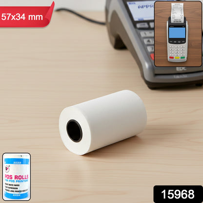 Wukusy thermal label roll for barcode printing, featuring 57x34 cm adhesive labels on a roll for easy barcode labeling.