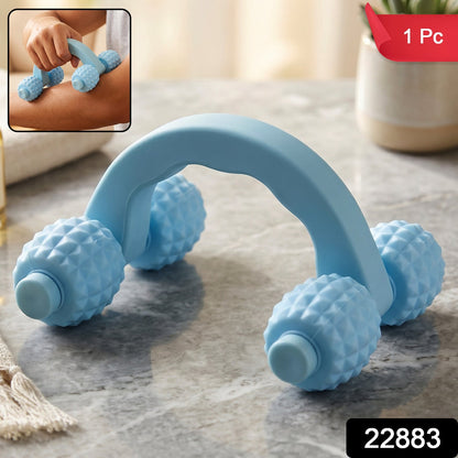 Handheld 4 Roller Body Massager For Muscle Relaxation Arms Legs And Back (1 Pc)