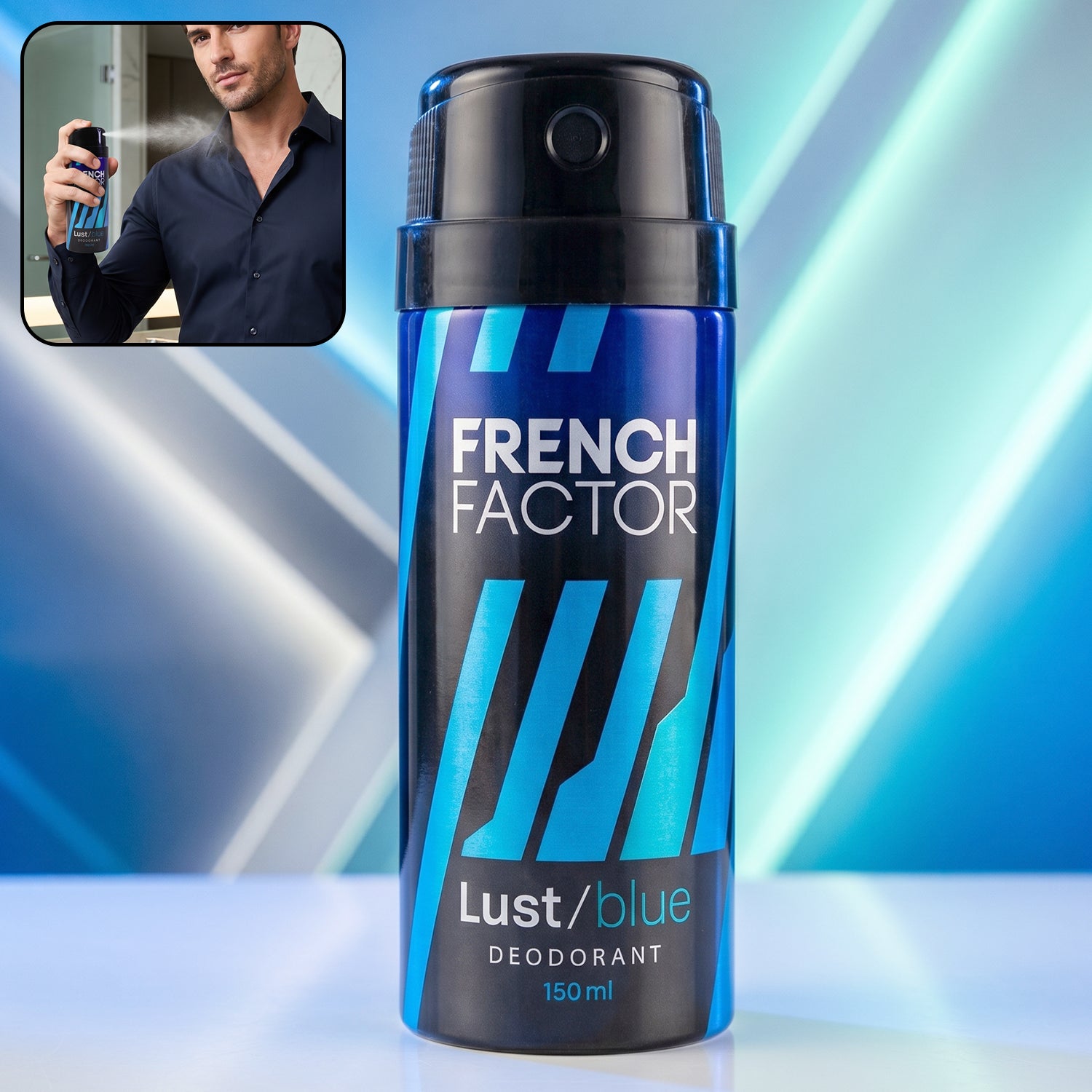 French Factor Lust Blue Deodorant Body Spray (1 Pc 150 Ml)