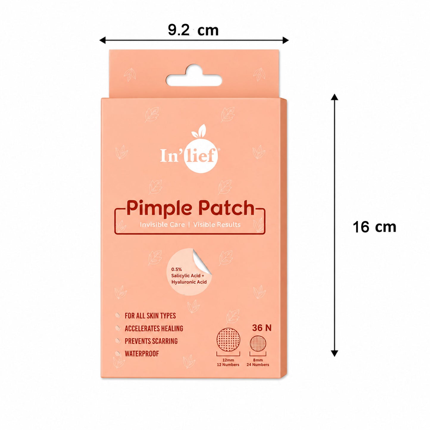 Wukusy Inlief pimple patch set with salicylic acid for acne treatment, showing clear patches on skin for pimple care.