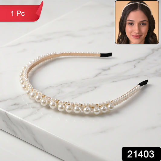 Elegant Pearl Studded Hairband For Women Daily Wear Headband (1 Pc)