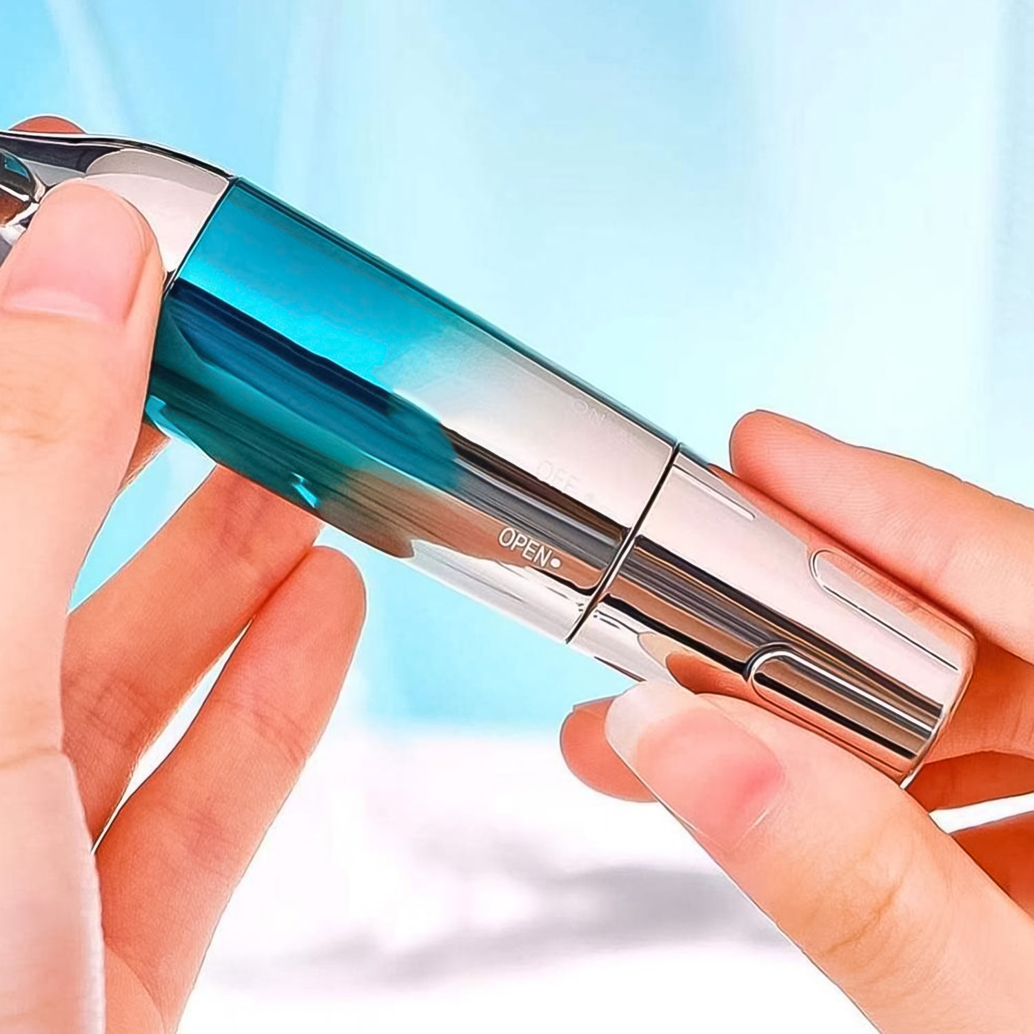 Wukusy face vibratory massager for facial beauty, showing the handheld device with textured surface for skin massage.