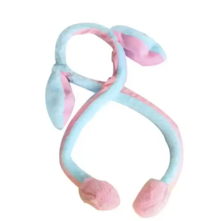 Cartoon Glowing Rabbit Hat - Cute Plush Bunny Ear Moving Flap Beanie with LED Light (Pack of 1-Random Color