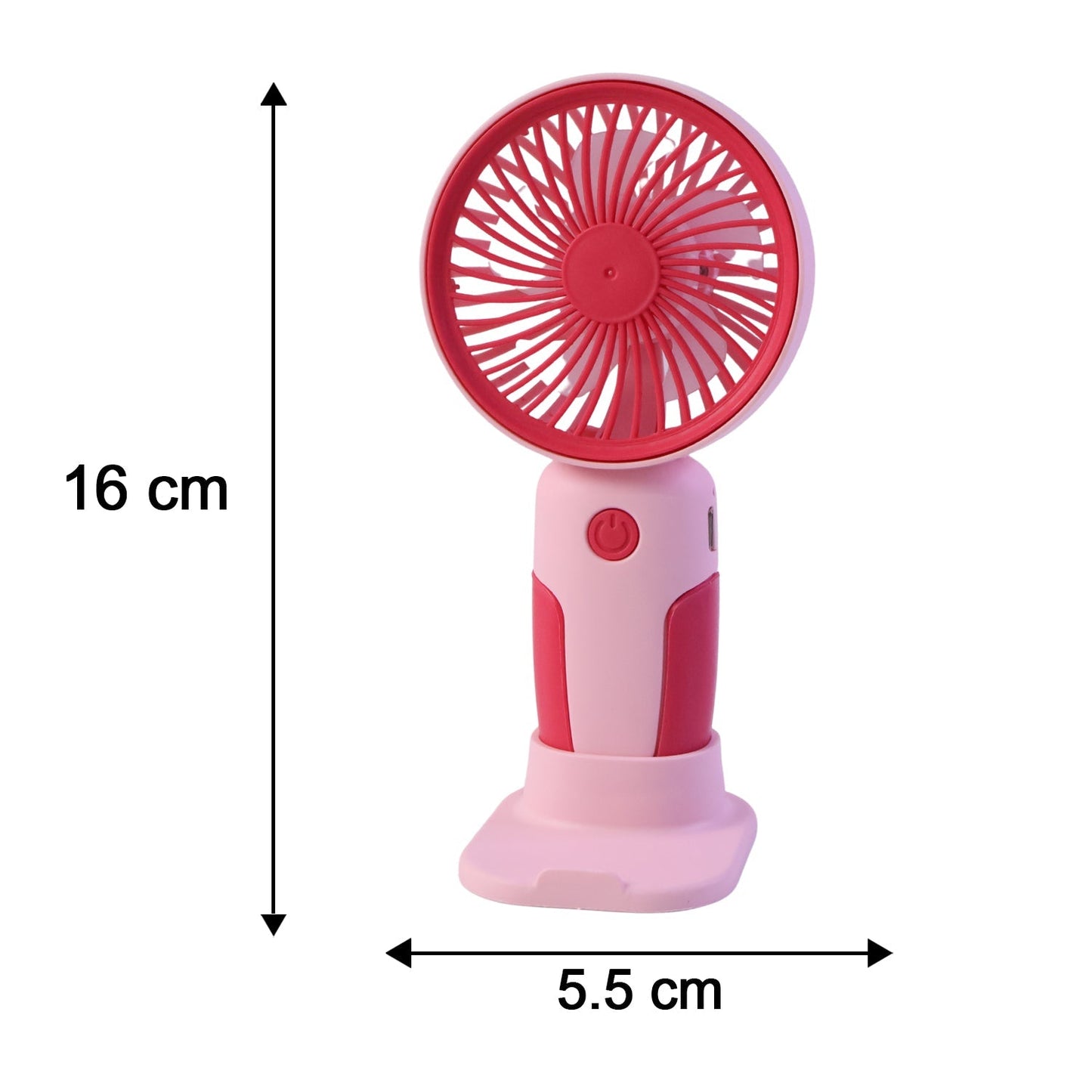 Wukusy mini handheld rechargeable personal fan with stand, portable USB desk fan, compact design, black color, close-up view