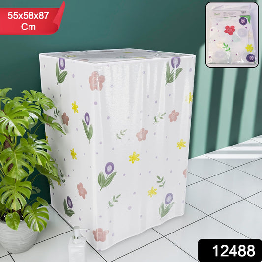 Printed Protective Washing Machine Cover For Top Load (55  58  87 Cm)