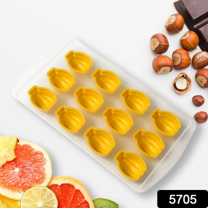 Wukusy silicone ice cube tray with colorful fruit-shaped molds for creative, multi-type ice cubes in a flexible baking material