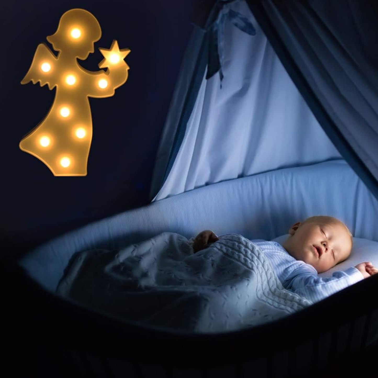 Angel Shaped Led Decorative Night Light (1 Pc)