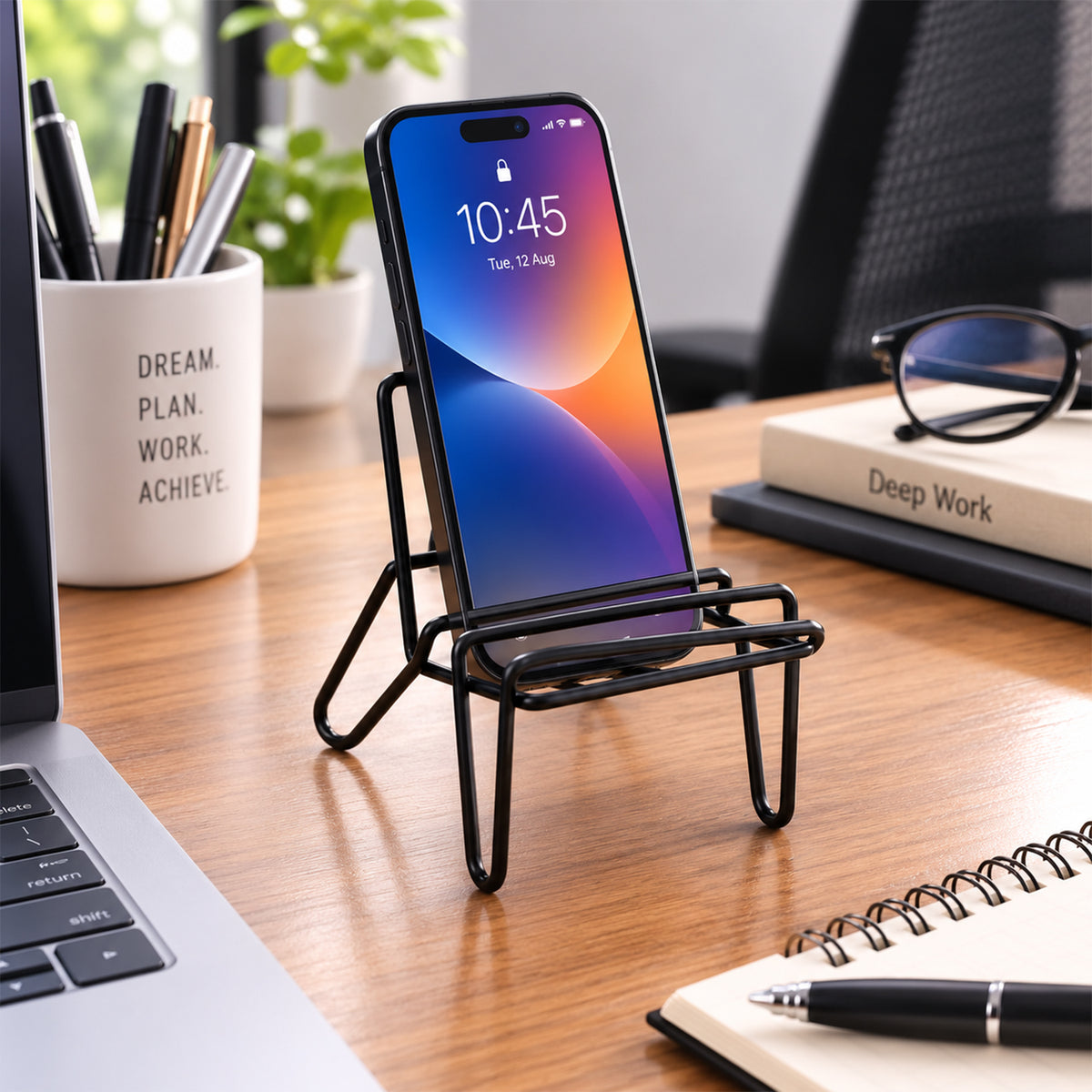 Apex Chair Design Mobile Holder Stand Metal Wire Phone Stand For Desk (1 Pc)