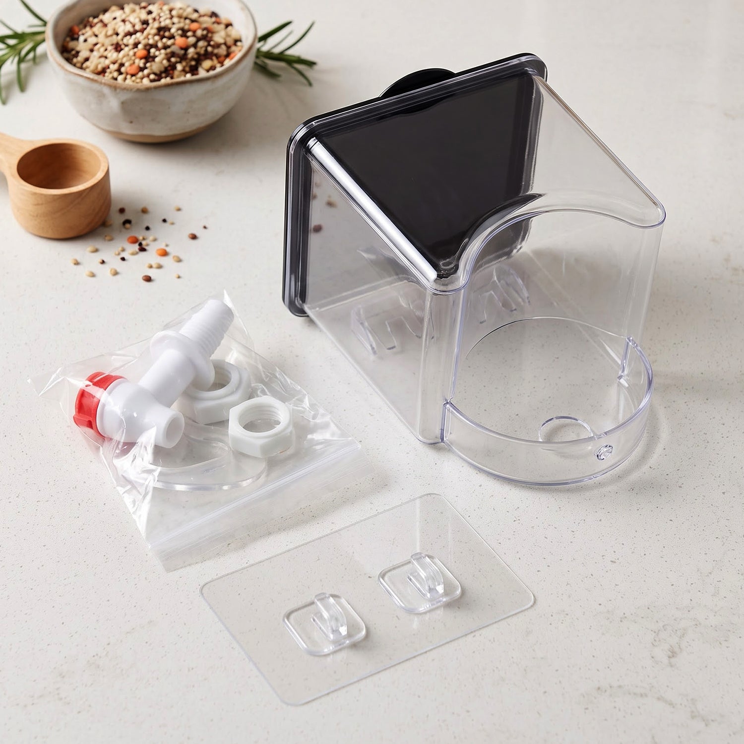 Wall Mounted Plastic Oil Dispenser With Tap For Kitchen Oil Storage Use (1 Pc)