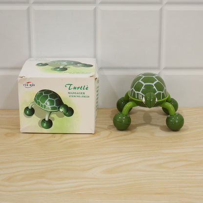 Green Plastic Turtle Shape Four Wheel Handheld Body Massage Roller Tool (1 Pc)