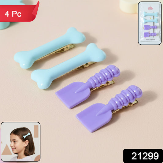 Set of four Wukusy cute cartoon hair clips featuring colorful, playful designs for kids' hair accessories.