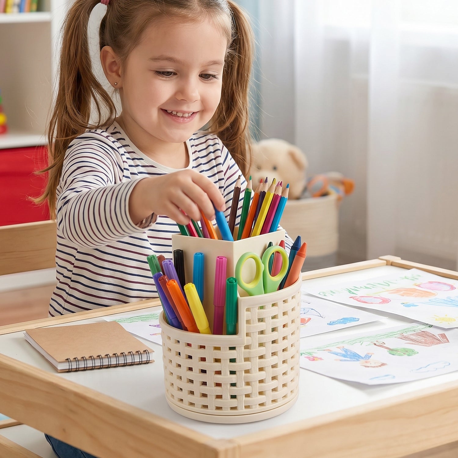 Wukusy Apex Orbit revolving organizer stand with 360-degree rotation, ideal for storing and organizing small items.