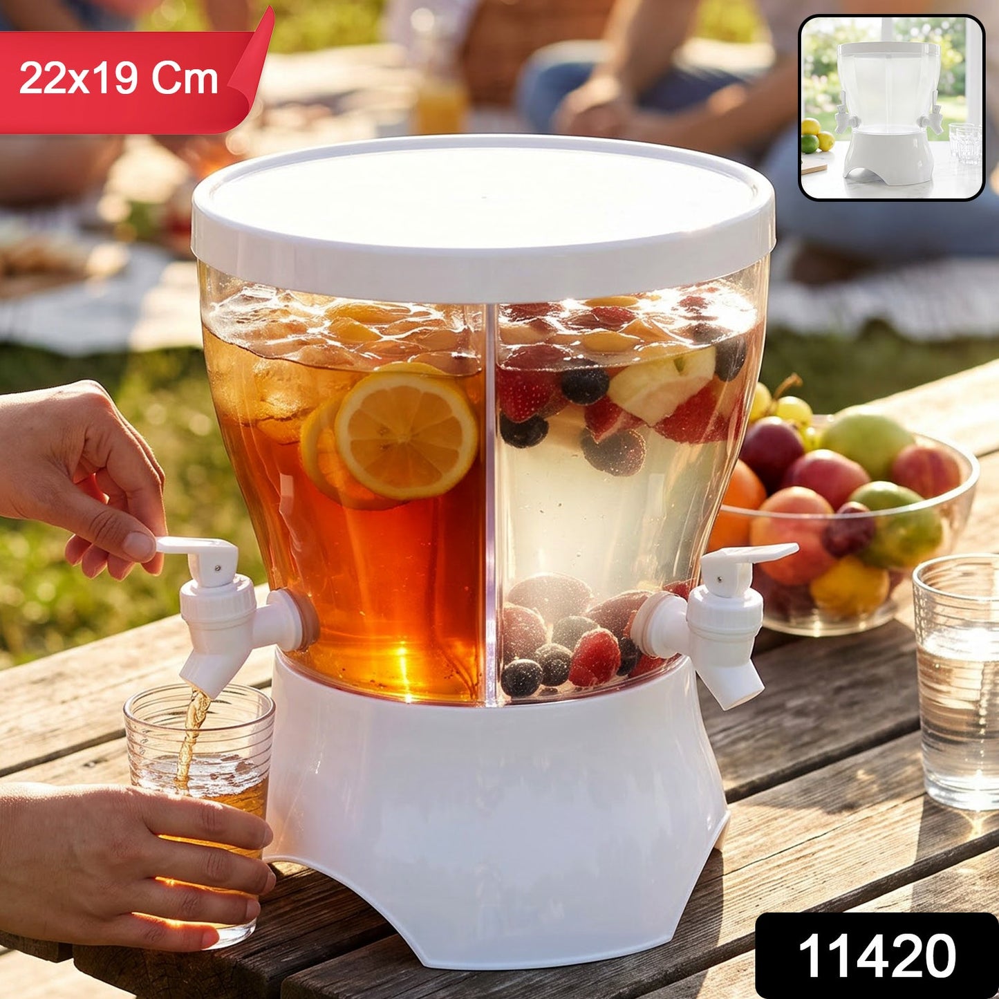 Plastic Cold Water Storage Dispenser Kettle With Dual Taps For Home Use (1 Pc)