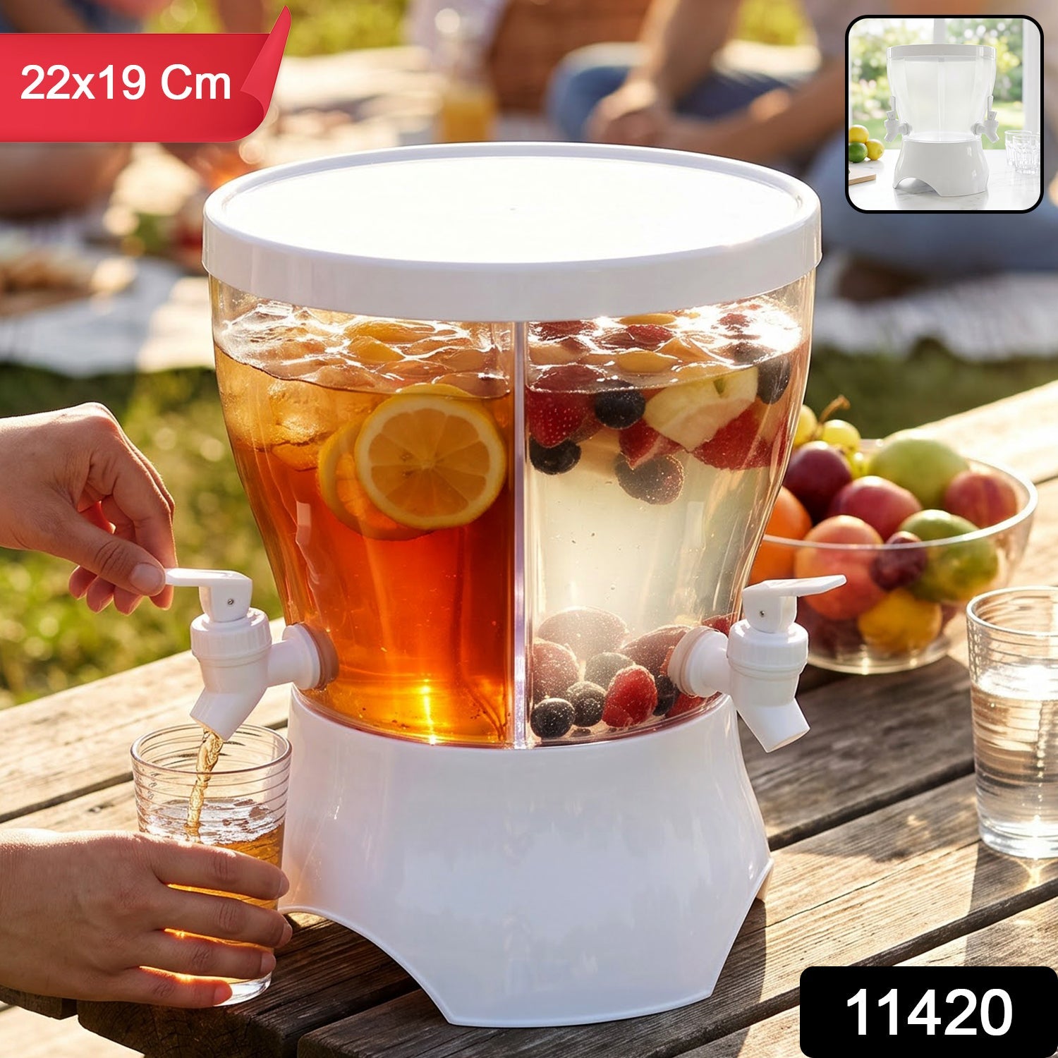 Plastic Cold Water Storage Dispenser Kettle With Dual Taps For Home Use (1 Pc)