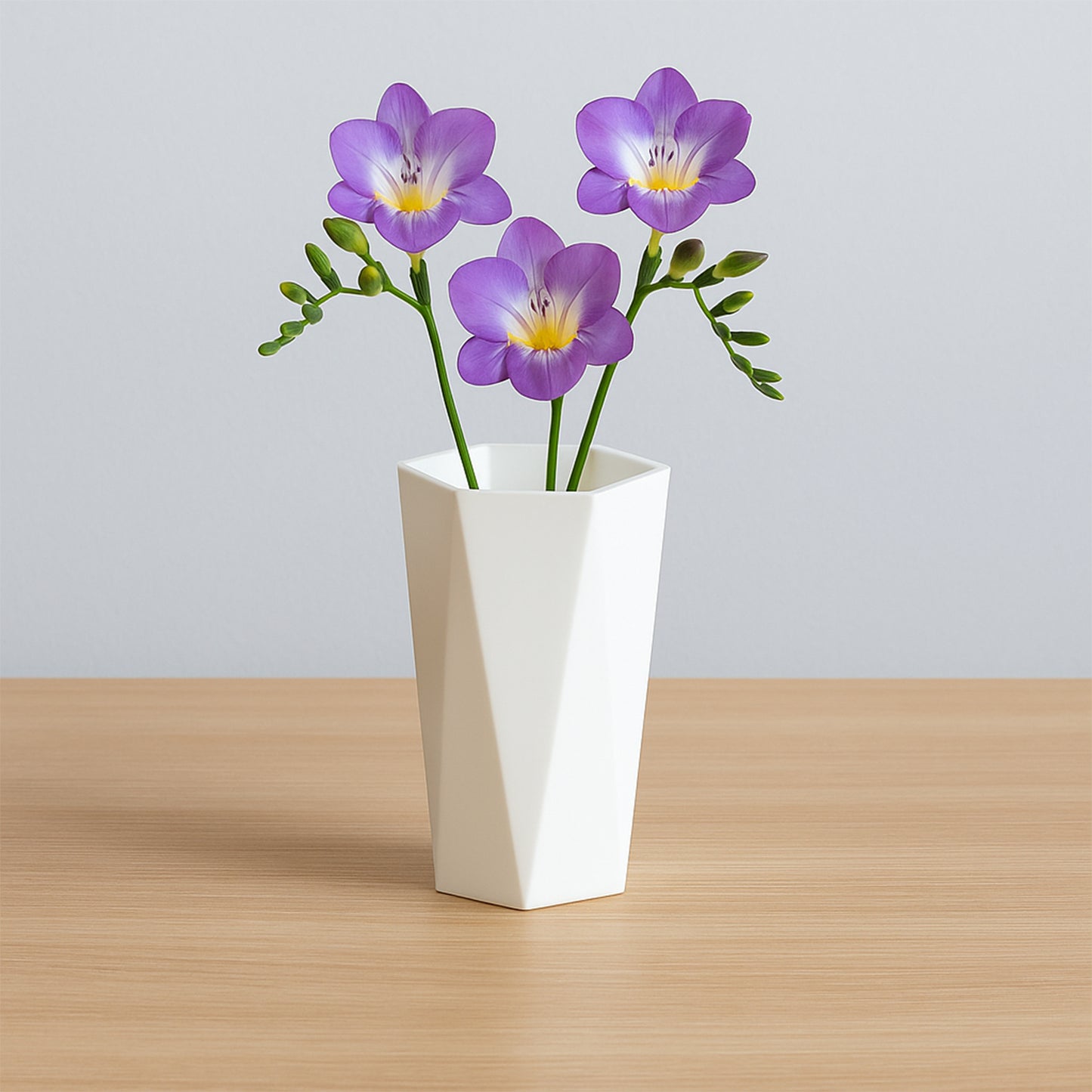 Modern Geometric Hexagon Plastic Flower Vase (1 Pc)
