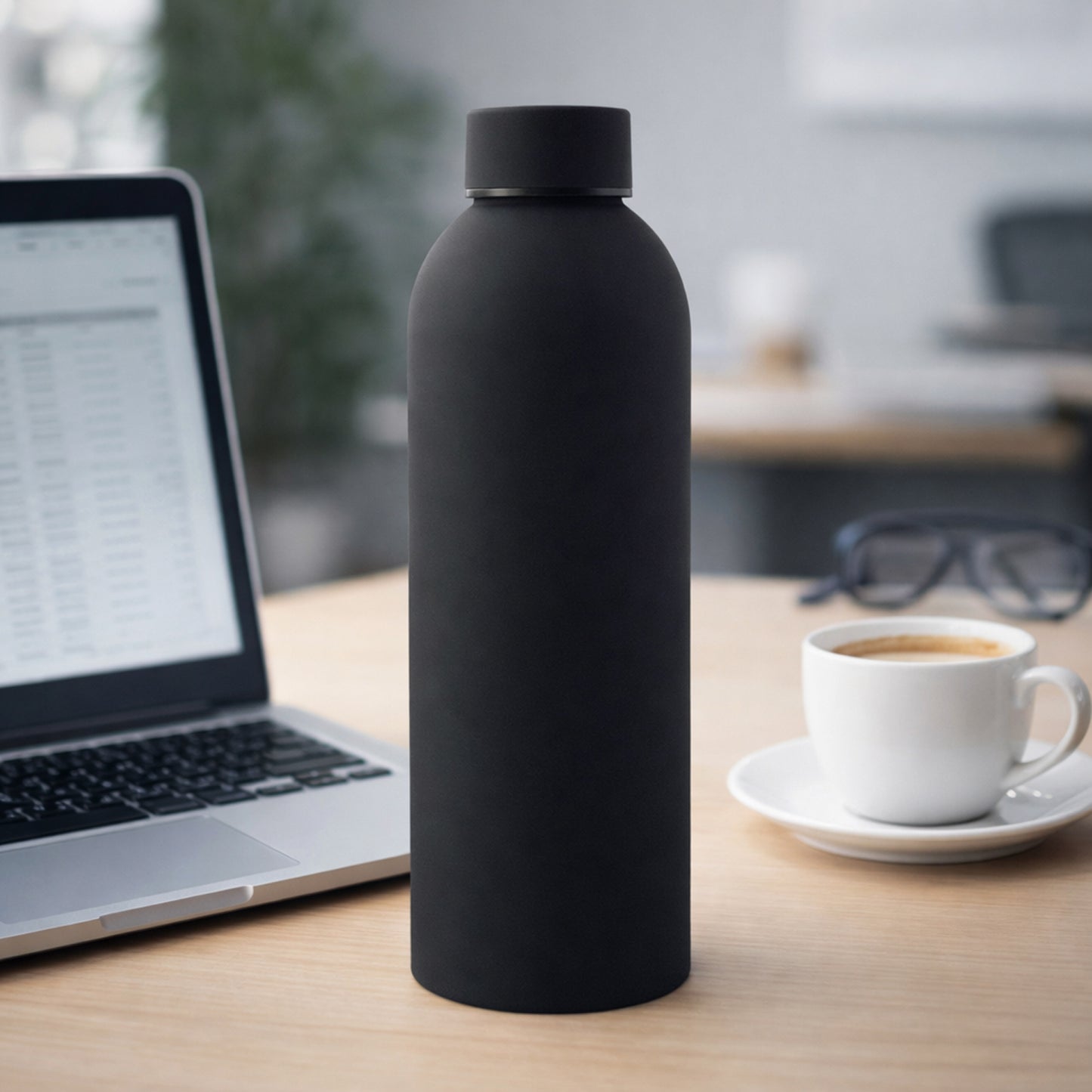 Stainless Steel Double Wall Vacuum-insulated Drink Water (Black  500 Ml Approx)