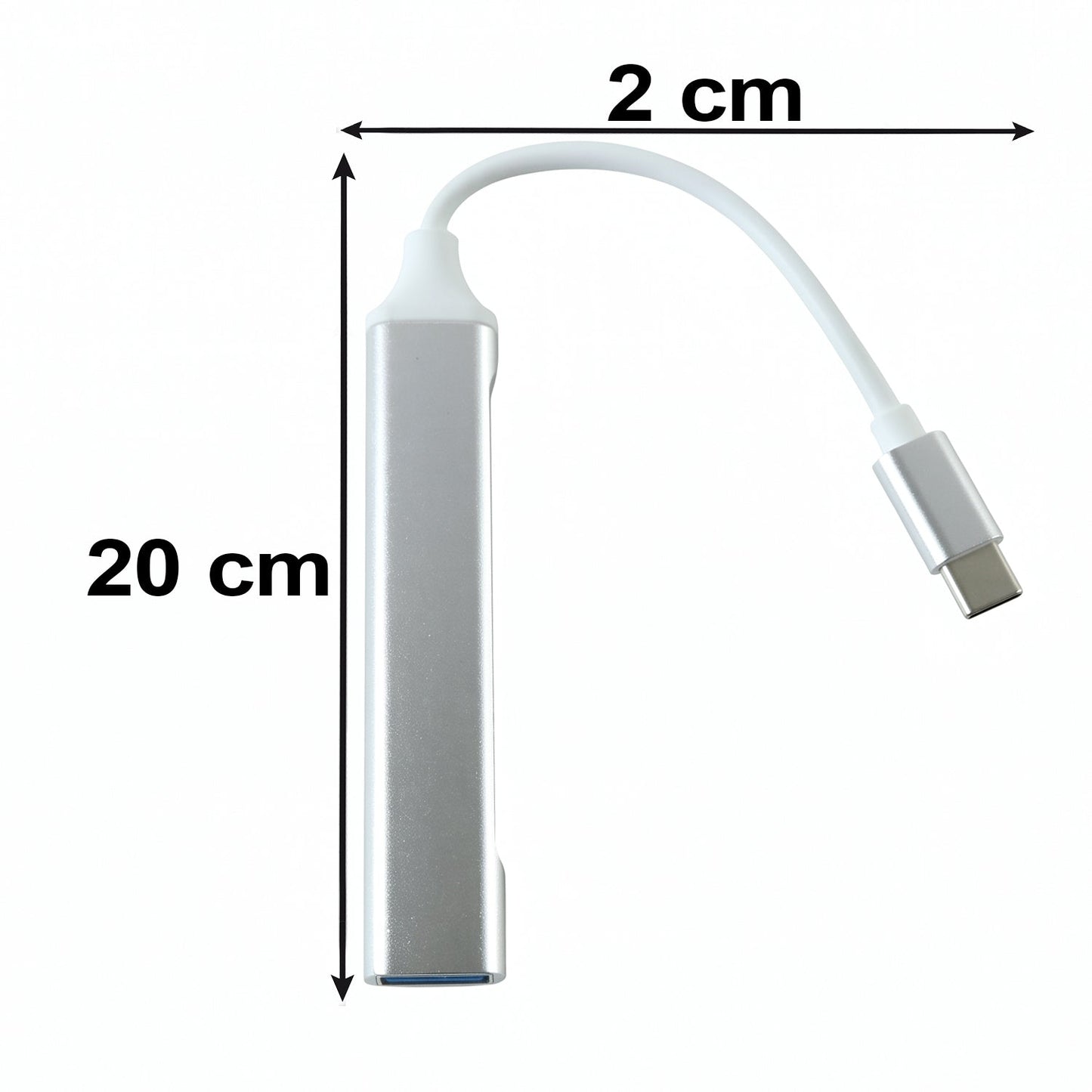 Type C To Four Port Usb Hub Multi Interface Adapter For Laptop And Phone (1 Pc)