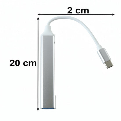 Type C To Four Port Usb Hub Multi Interface Adapter For Laptop And Phone (1 Pc)
