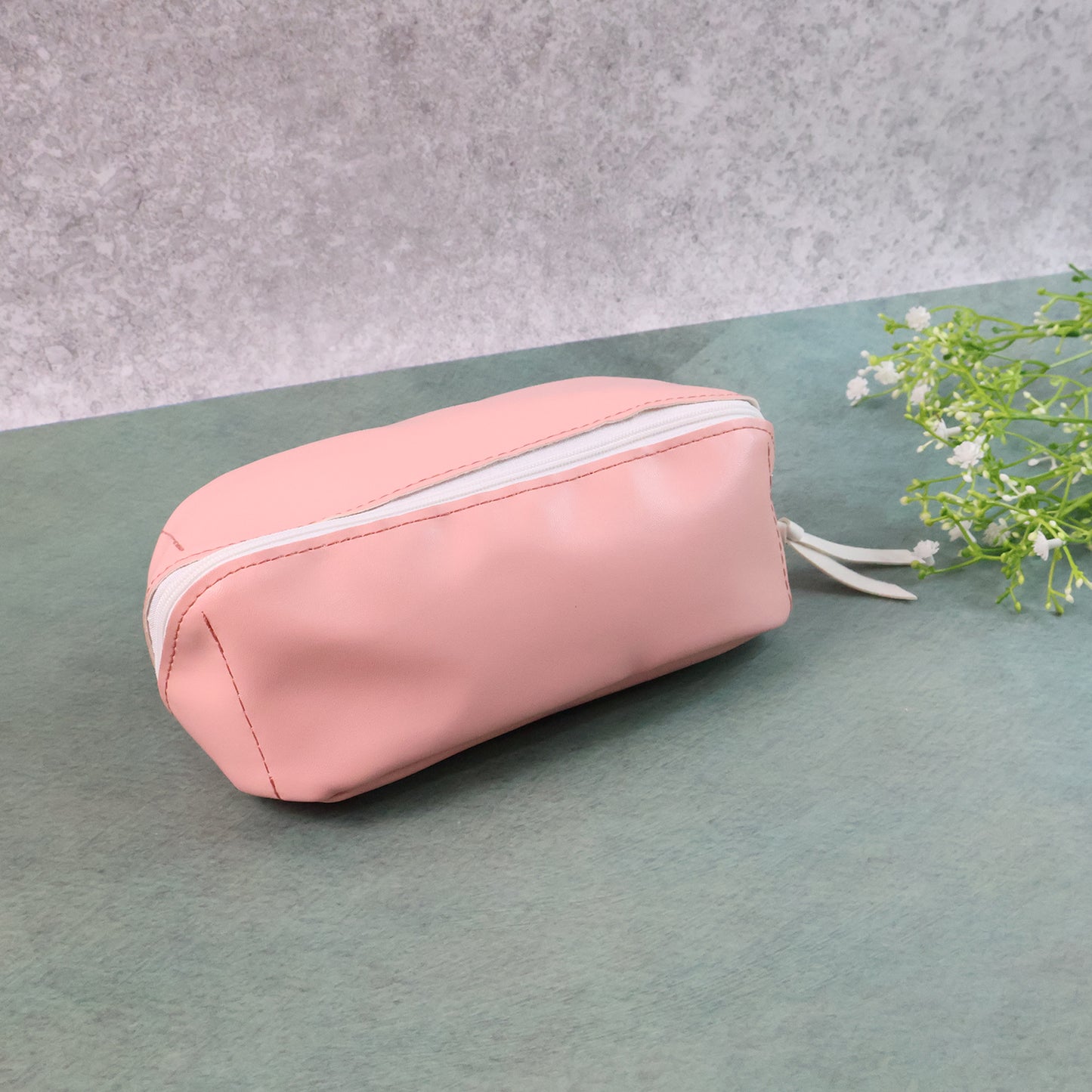 Pu Leather Cosmetic  Pencil Pouch - (1 Pc)