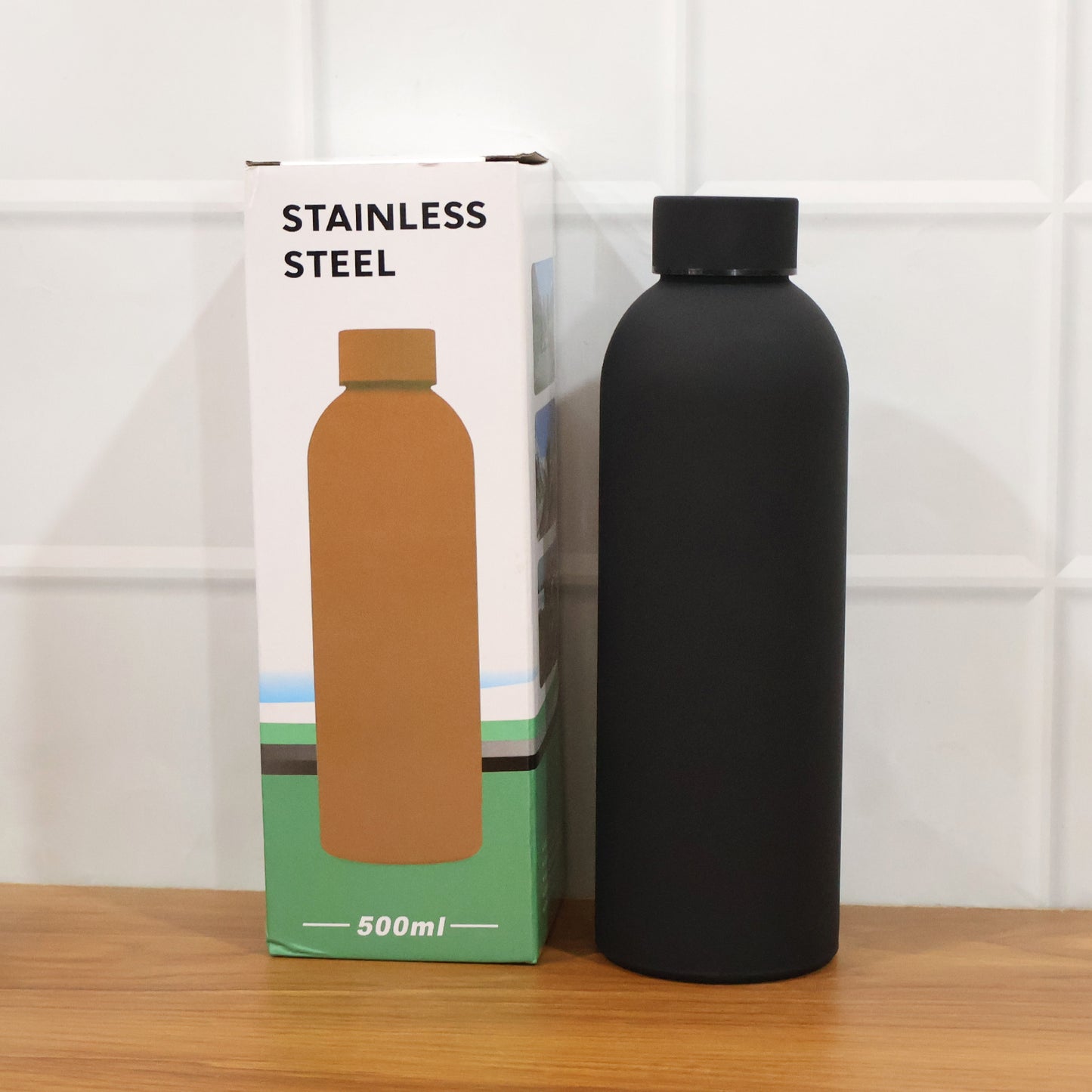 Stainless Steel Double Wall Vacuum-insulated Drink Water (Black  500 Ml Approx)