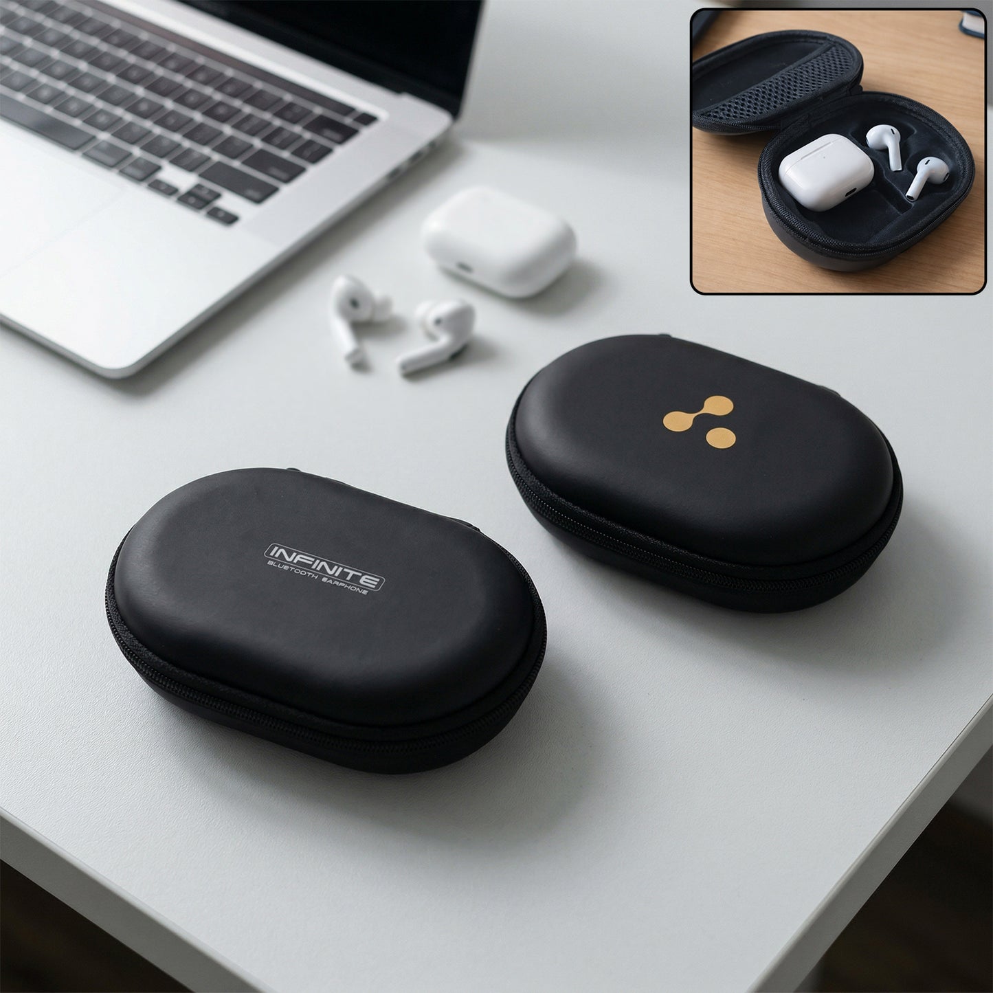Wukusy wireless earbuds case with durable hard shell protection, compact and sturdy for secure storage and transport.