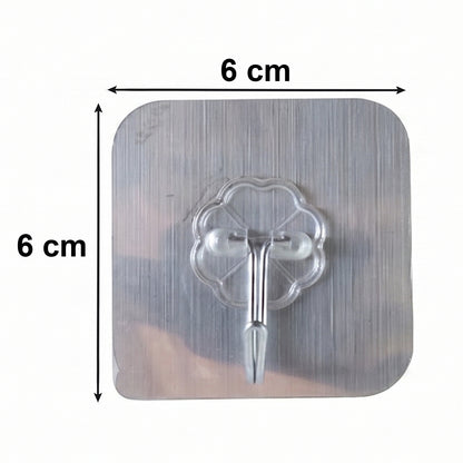 Transparent Heavy Duty Self Adhesive Wall Hook (1 Pc)