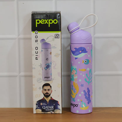 Pexpo Pico Art Printed Hot  Cold Insulated Stainless Steel Water Bottle 500 Ml