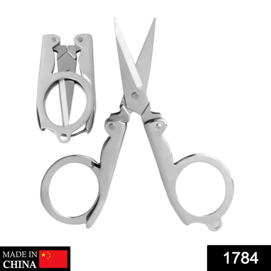 Wukusy 3.5-inch folding craft scissors used for cutting in arts and crafts for children and adults, shown in open position.