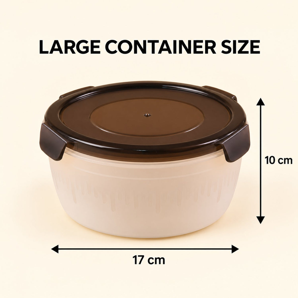 Wukusy Magick round food storage containers with clip-on lids, 3-piece set in three sizes