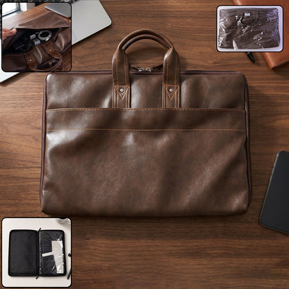 Leather Laptop Bag  Stylish  Durable Office Briefcase