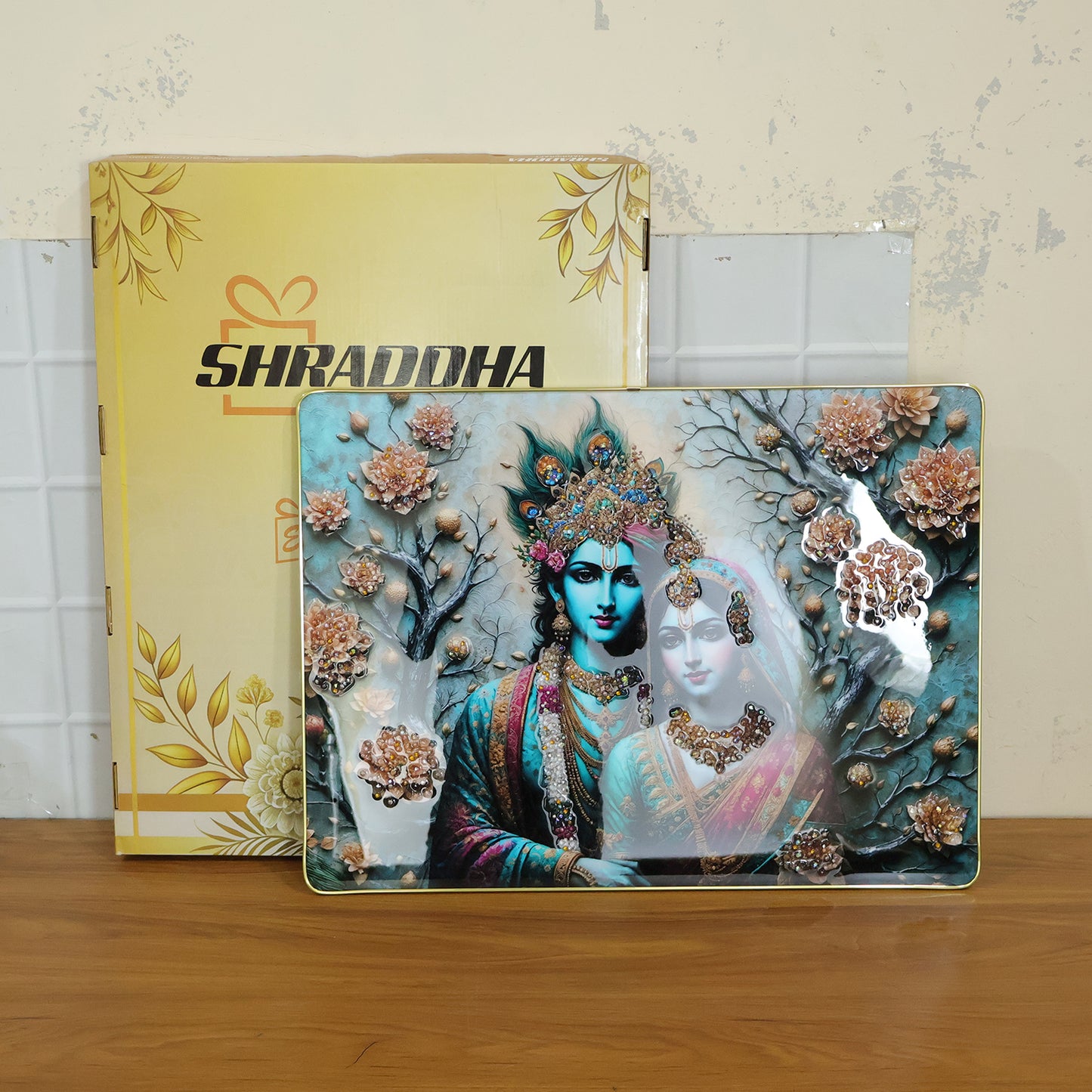 Premium Radha Krishna Decorative Wall Frame (1 Pc 60x45 Cm)