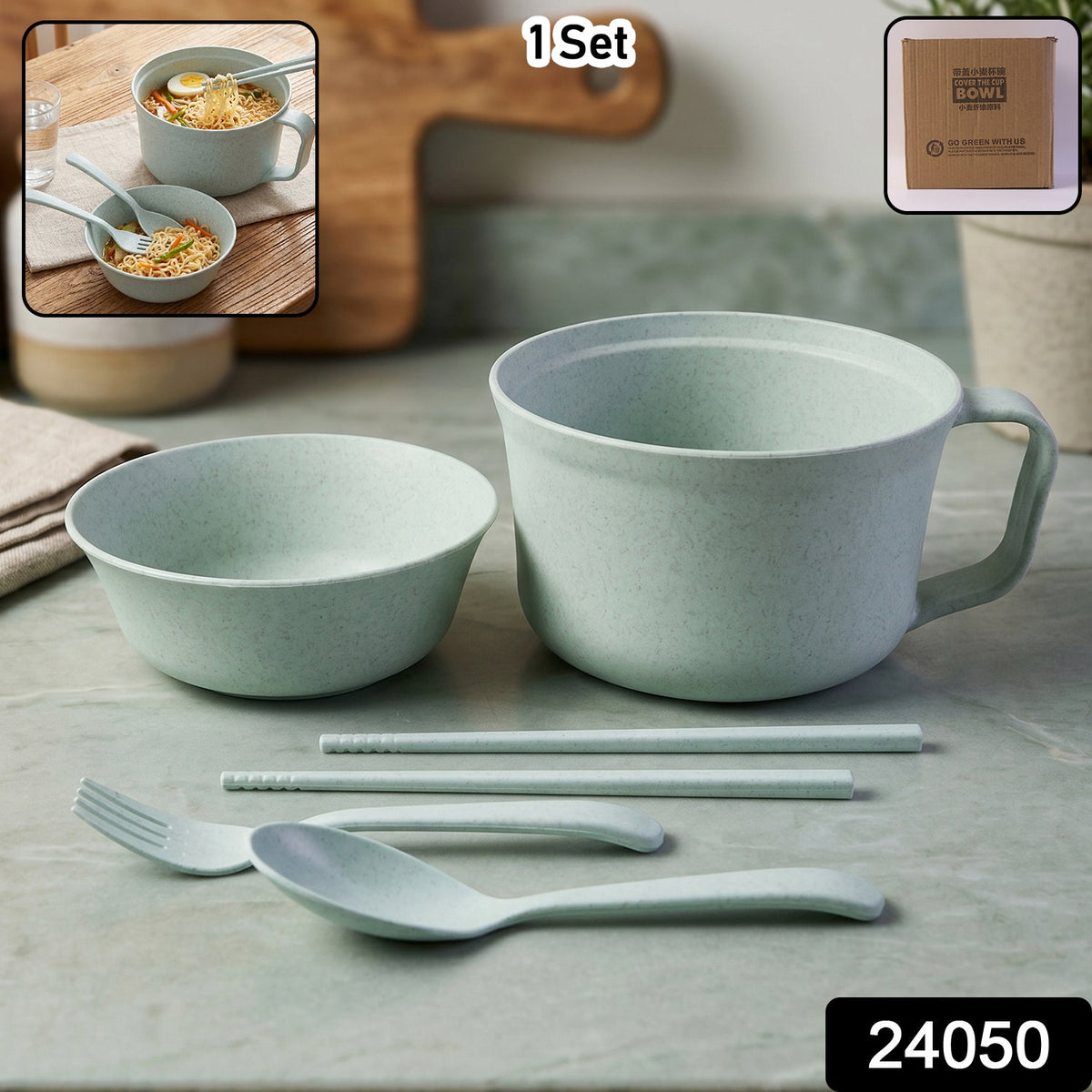 Wheat Straw Dinnerware Set  Eco-friendly  Durable Kitchen Essentials