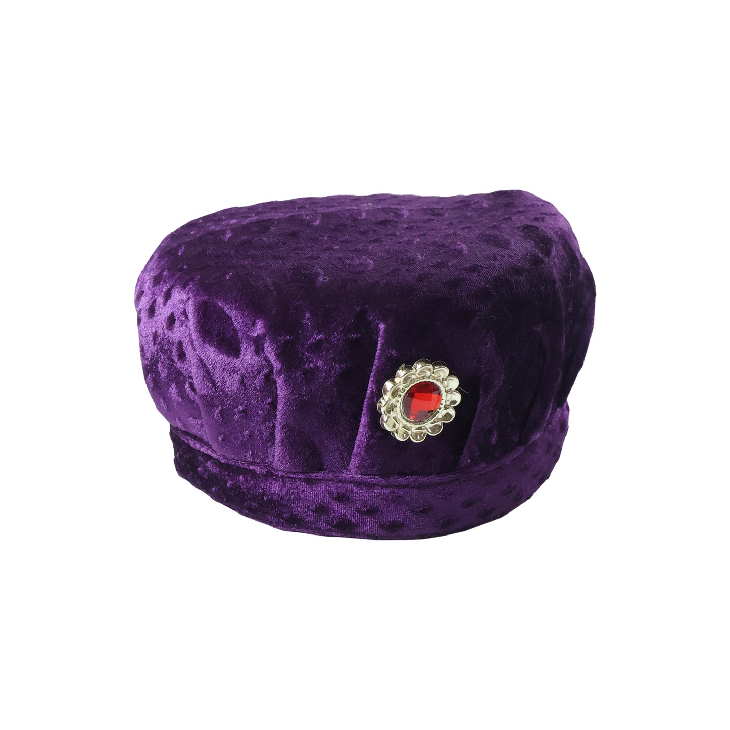 Soft velvet cap by Wukusy featuring a traditional style, shown in a close-up view highlighting its rich texture and classic design.