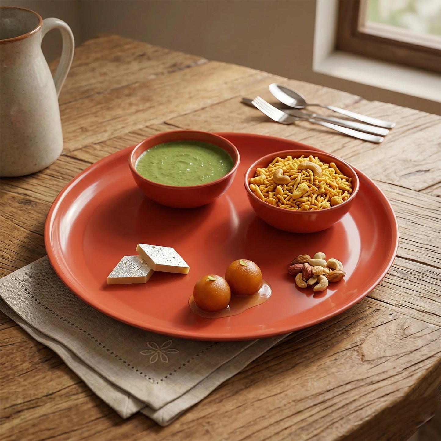 Multipurpose Serving Plate And Bowl Set 3 Plate 6 Bowl (Mix Color)