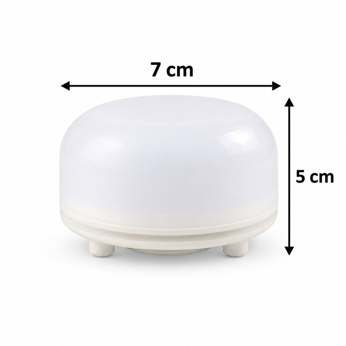 Wukusy portable LED night light with USB charging, hanging handle, and 7 color options, illuminated in a cozy home setting.