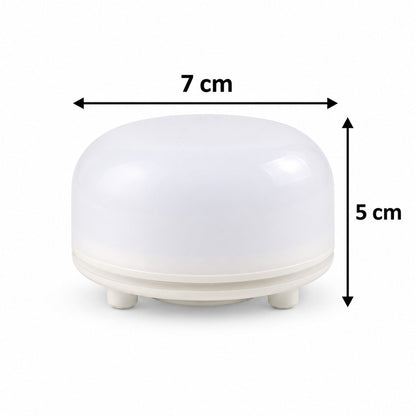 Wukusy portable LED night light with USB charging, hanging handle, and 7 color options, illuminated in a cozy home setting.
