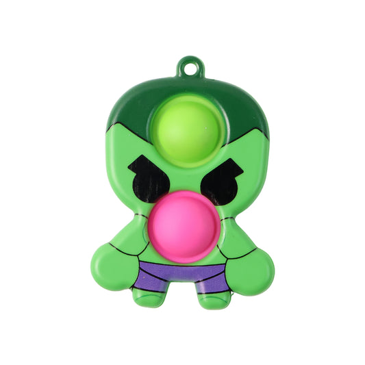 Wukusy silicone Pop It fidget toy with keychain clip, colorful bubble buttons for stress relief and sensory play.