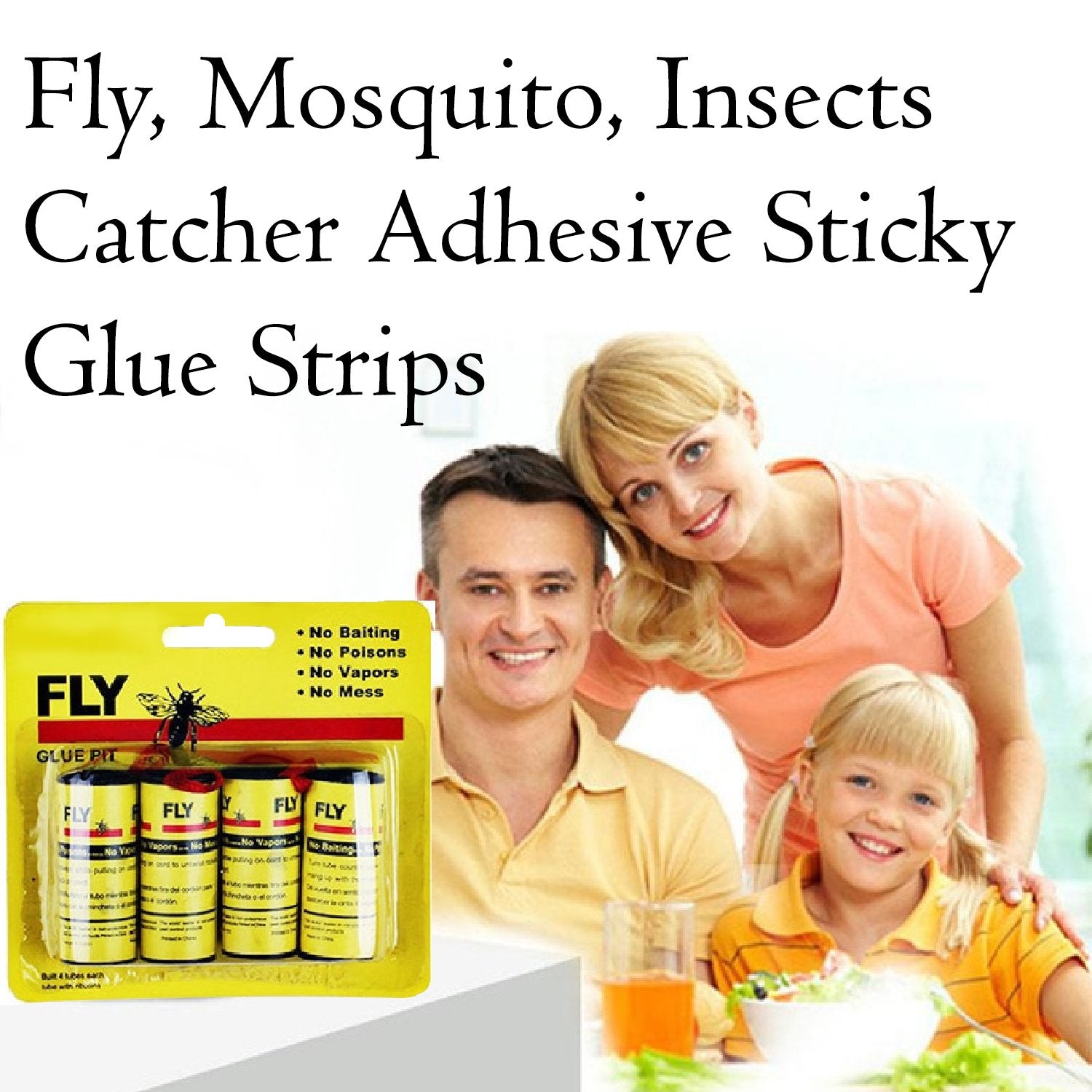 Wukusy 1474 Fly Mosquito Insects Catcher with adhesive sticky glue strips for home pest control, shown with attached glue strips.