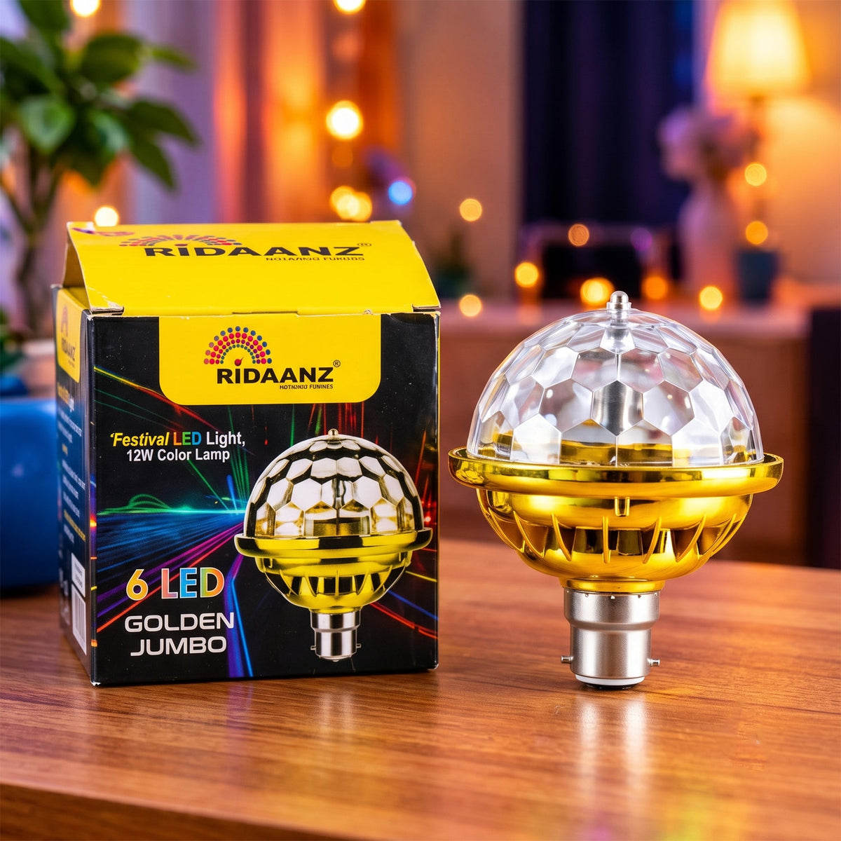 Rotating Multicolour Led Disco Party Bulb With B22 Base For Home (1 Pc)