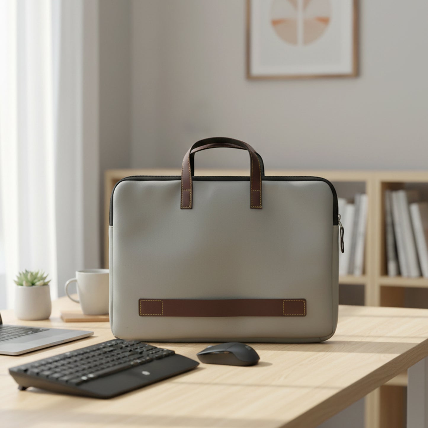 Wukusy professional business carry bag with handles, measuring 37x28 cm, designed for carrying documents and small essentials.